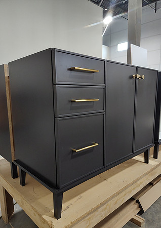 44" Vanity in Iron Ore w/ setup for wall on right  $779