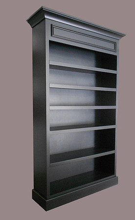 Black Panel Bookcase with molding