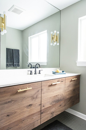 Modern Walnut Floating Vanity